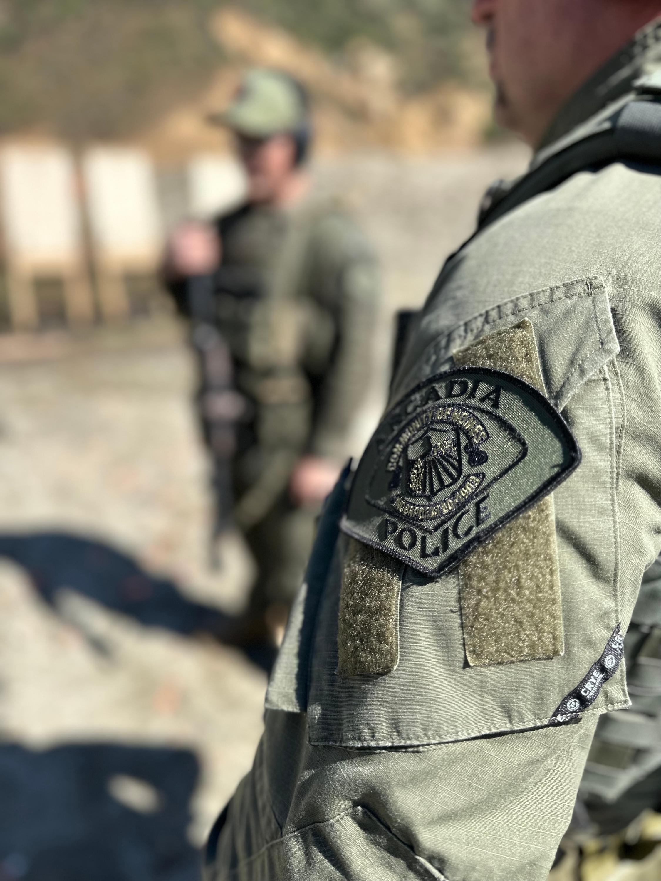 SWAT - Officer in SWAT uniform showing SWAT patch